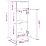vidaXL Armoire de salle de bain Noir 32x34x90 cm Bois d'ingénierie