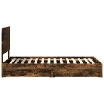 vidaXL Lit de Rangement Chêne fumé 100 x 200 cm Bois d'ingénierie