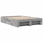 vidaXL Cadre de lit sans matelas gris béton 120x190 cm bois ingénierie