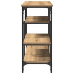 Table console vidaXL en chêne artisanal 100x35x75 cm en bois d'ingénierie et acier