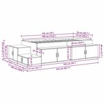 vidaXL Cadre de lit de rangement Gris Sonoma 75x190 cm