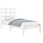 vidaXL Cadre de lit sans matelas blanc 90x190 cm bois massif