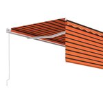 vidaXL Auvent manuel rétractable avec store 4x3 m Orange et marron