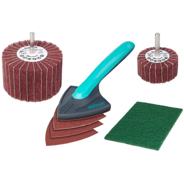 Wolfcraft jeu de polissage du bois 7 pièces 5642000