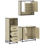 vidaXL Ensemble de meubles de salle de bain 3 Pièces chêne sonoma