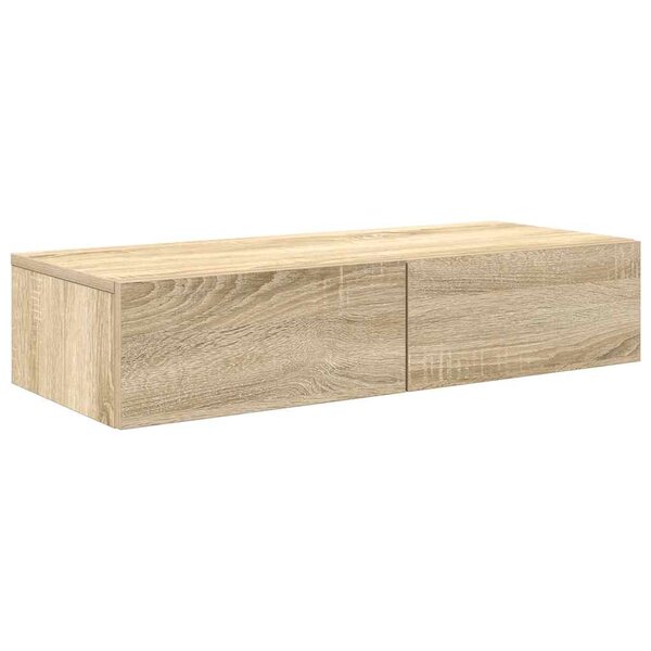 vidaXL Étagère murale avec tiroirs chêne sonoma bois d'ingénierie