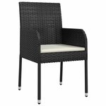 vidaXL Ensemble de salle à manger pour jardin 5 Pièces Noir Poly rotin