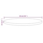 vidaXL Dessus de table Blanc Ø60x2 5 cm Bois de pin massif