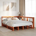 vidaXL Lit bibliothèque sans matelas cire marron 140x190 cm pin massif