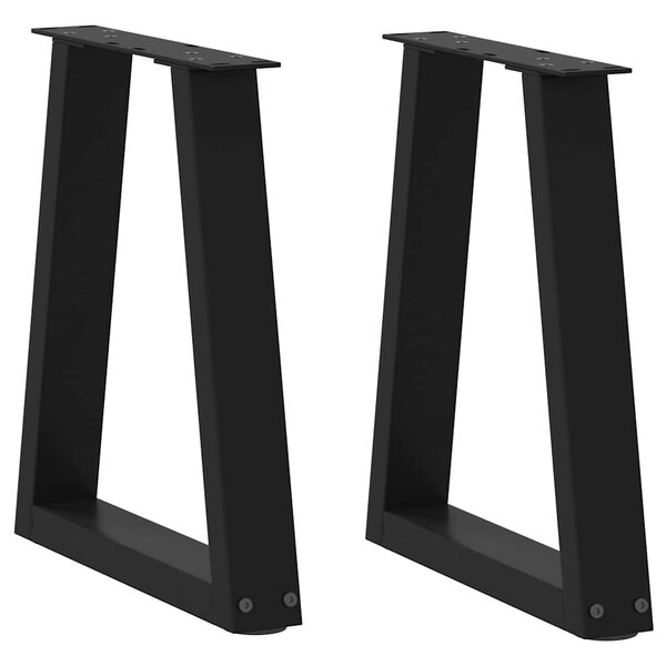 vidaXL Pieds de table basse en V 2 pièces Noir 38 x (42-43 3) cm Acier