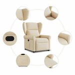vidaXL Fauteuil inclinable Crème Tissu