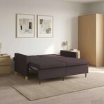 vidaXL Canapé-lit escamotable Marron foncé Tissu