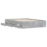vidaXL Cadre de lit à tiroirs gris béton 135x190 cm bois d'ingénierie