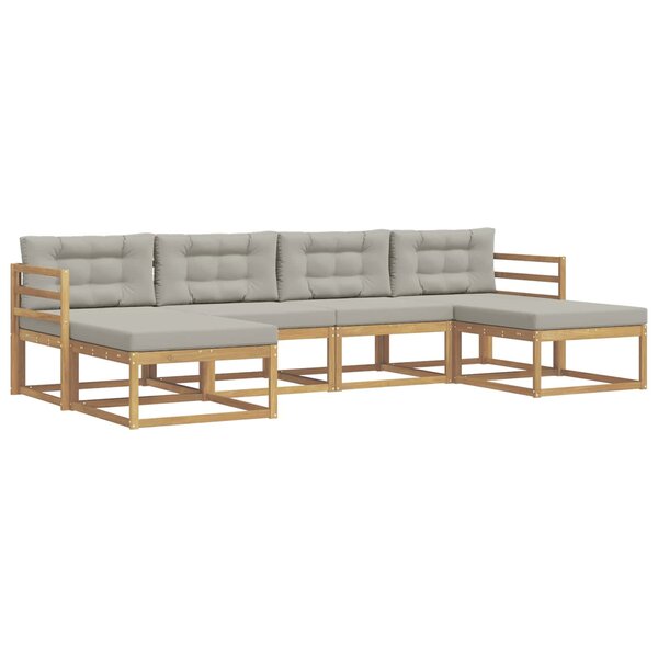 vidaXL Ensemble de canapés d'extérieur 6 pc Blanc et gris clair