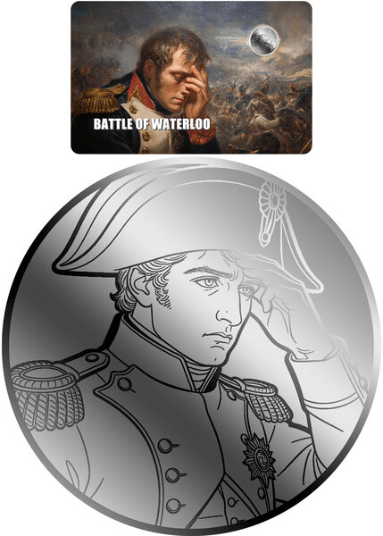 Monnaie BATTLE OF WATERLOO 1/500 Oz Platine 25$ Liberia 2026 (PRÉCOMMANDE)