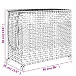 vidaXL Panier à linge avec roulettes blanc 66x35x60 cm résine tressée