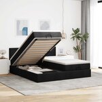 VidaXL Cadre de lit ottoman avec matelas noir 180x200cm tissu
