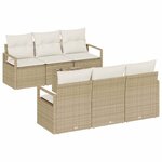 vidaXL Ensemble de canapé de jardin 7 Pièces Beige et crème