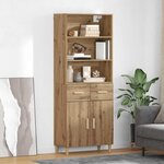 vidaXL Haut Armoire avec tiroir Chêne artisanal 69 5 x 32 5 x 180 cm