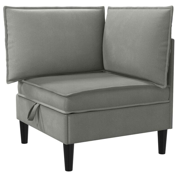 vidaXL Canapé d'angle avec rangement Gris foncé Velours