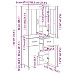 vidaXL Haut Armoire Chêne noir 69 5 x 34 x 180 cm Bois d'ingénierie