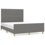 vidaXL Cadre de lit sans matelas gris foncé 140x200 cm tissu