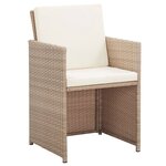 vidaXL Salon de jardin avec coussins 17 Pièces Résine tressée Beige