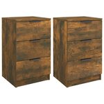 vidaXL Tables de chevet 2 Pièces Chêne fumé 40x36x65 cm