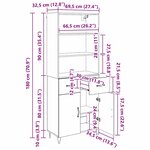 vidaXL Haut Armoire avec tiroir 2 Pièces Chêne noir Bois d'ingénierie