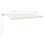 vidaXL Auvent manuel rétractable avec LED 500x350 cm Crème