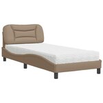 vidaXL Lit avec matelas cappuccino 90x200 cm similicuir