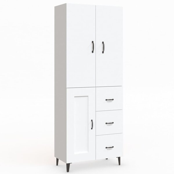 vidaXL Buffet haut Blanc 69 5x34x180 cm Bois d'ingénierie