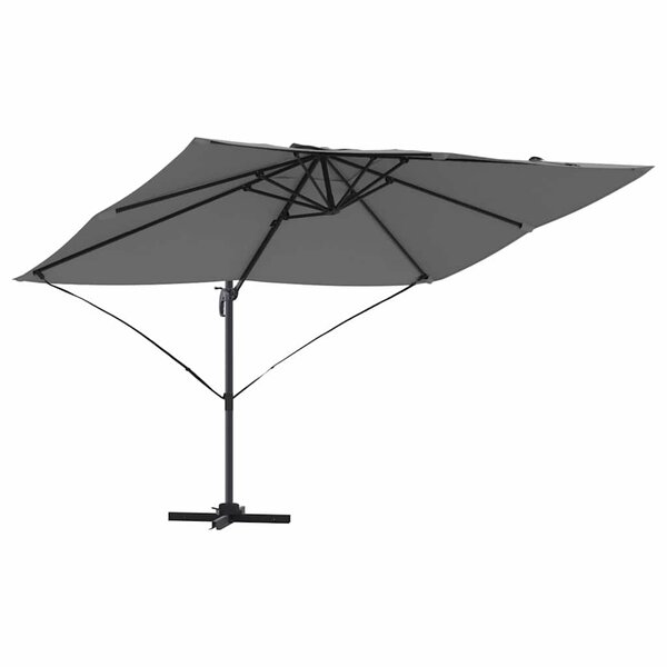 vidaXL Parasol Roma à Bras Déporté Anthracite  Noir 352 x 251 x 260 cm