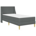 vidaXL Cadre de lit avec matelas Gris 90 x 190 cm Polyester