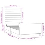 vidaXL Cadre de lit avec tête de lit Gris clair 80x200 cm Tissu