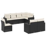 vidaXL Salon de jardin 8 Pièces avec coussins noir résine tressée