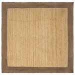 vidaXL Tapis de surface Gris 200 x 200 cm Jute