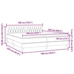 vidaXL Sommier à lattes de lit et matelas gris foncé 180x220cm velours