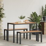Ensemble de salle à manger de jardin 3 pièces vidaXL en acier et WPC marron