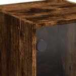 vidaXL Buffet avec portes en verre chêne fumé 35x37x109 cm