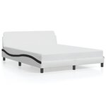 vidaXL Cadre de lit Dover blanc et noir 160x200 cm similicuir