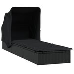 vidaXL Transat avec toit pliable noir 213x63x97 cm résine tressée