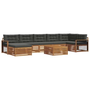 vidaXL Ensemble de canapés d'extérieur 8 pc Naturel et Anthracite