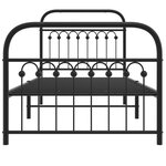 vidaXL Cadre de lit métal sans matelas avec pied de lit noir 90x200 cm
