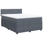 vidaXL Sommier à lattes de lit et matelas Gris foncé 140x190cm Velours