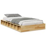 vidaXL Cadre de lit sans matelas 100x200 cm bois massif de chêne
