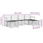 vidaXL Ensemble de canapés d'extérieur 5 Pièces Blanc 249 x 122 5 x 73 cm