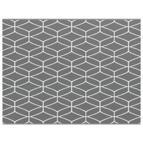 vidaXL Tapis d'extérieur Géométrique ARAKIL Gris et blanc 300 x 250 cm