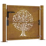 vidaXL Portail de jardin 105x80 cm acier corten conception de l'arbre