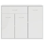 vidaXL Buffet Blanc brillant 88x30x70 cm Bois d'ingénierie
